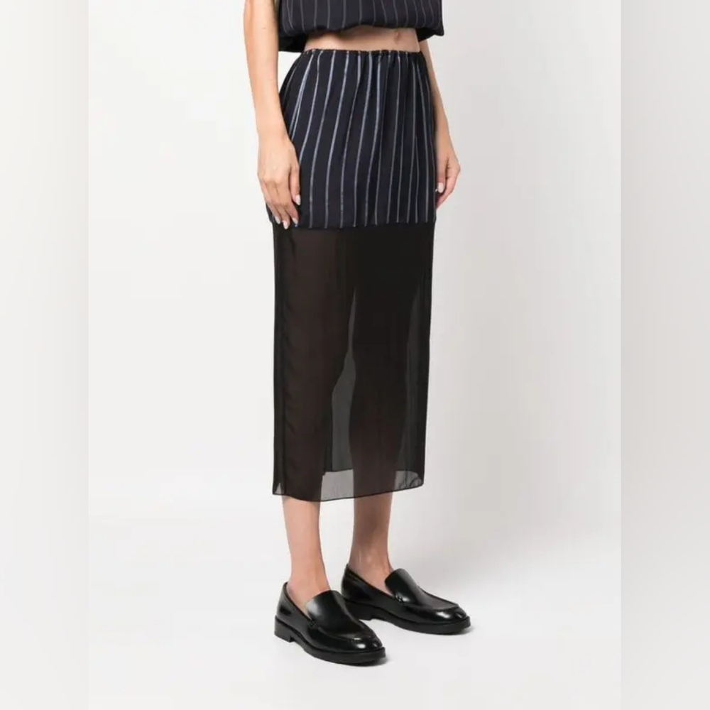 Black and Gray Striped Skirt